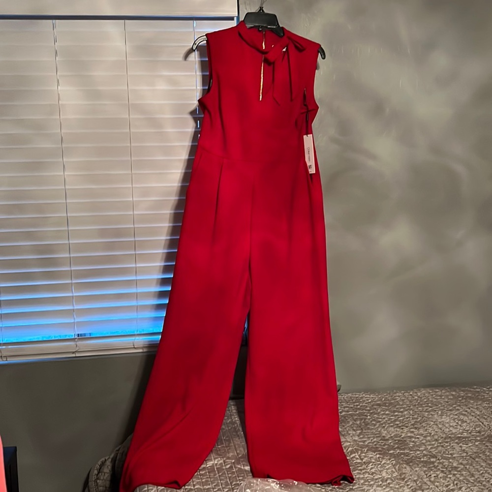 Calvin Klein fuchsia pink long pants jump suit